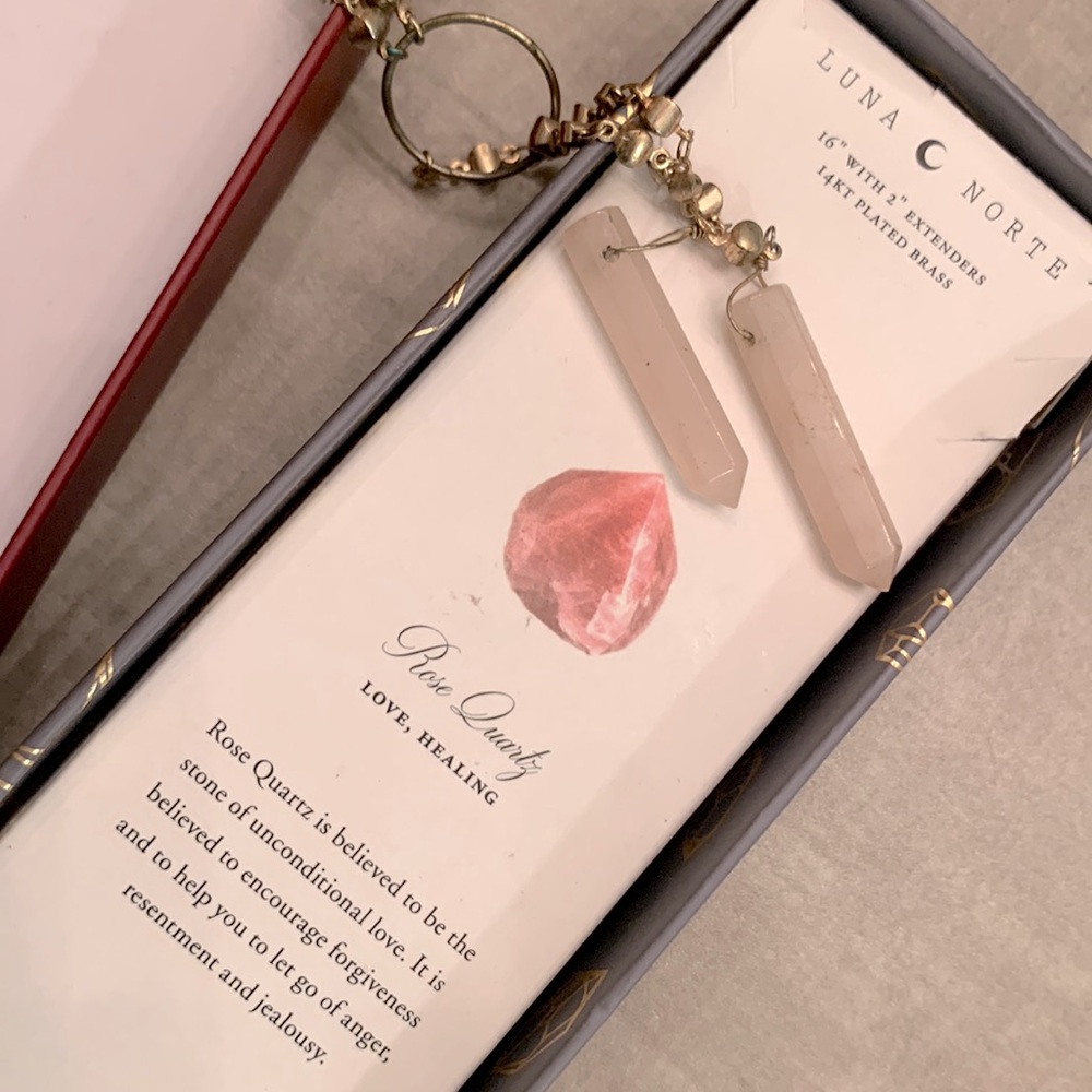LUNA NORTE 🌙 Rose Quartz Adjustable Love Healing Necklace - Picture 8 of 10
